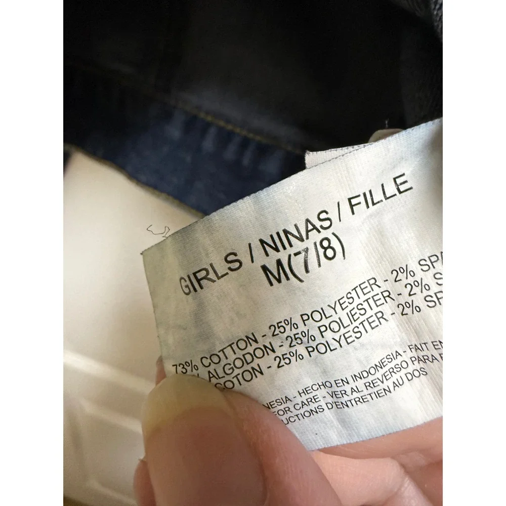 lei Girls Blue Denim Cropped Trucker Jacket Medium Wash Size M‎ 7/8
